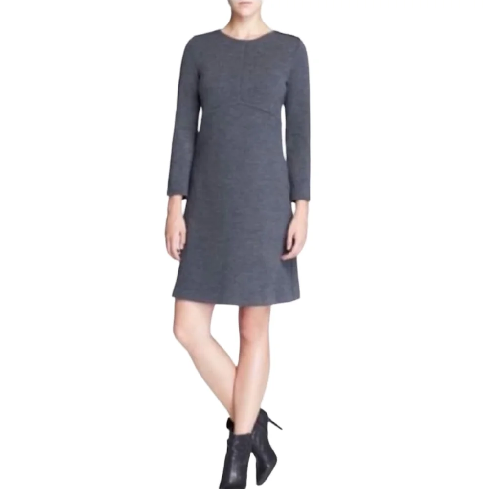 Tory Burch Vienna Gray Wool Long Sleeve Dress Size XS